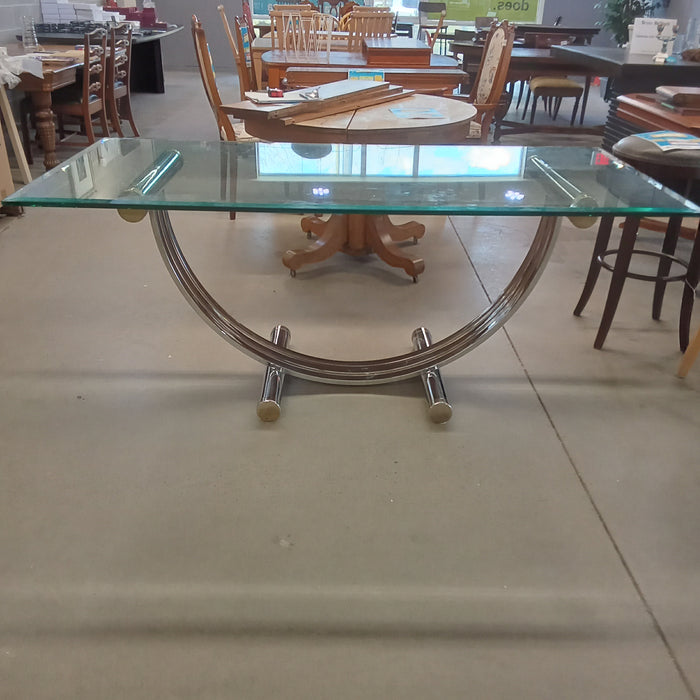 72"W Glass Dining Table