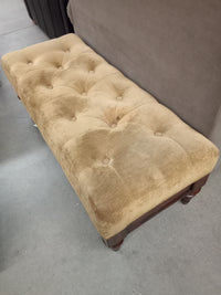 49"W Ottoman on Wooden Base