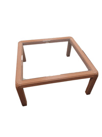 Pencil Reed Rattan Glass Top Coffee Table