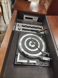 Dark Wood Stereo Console Record Player