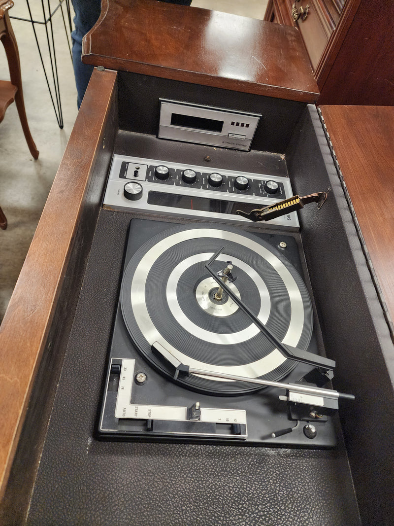 Dark Wood Stereo Console Record Player