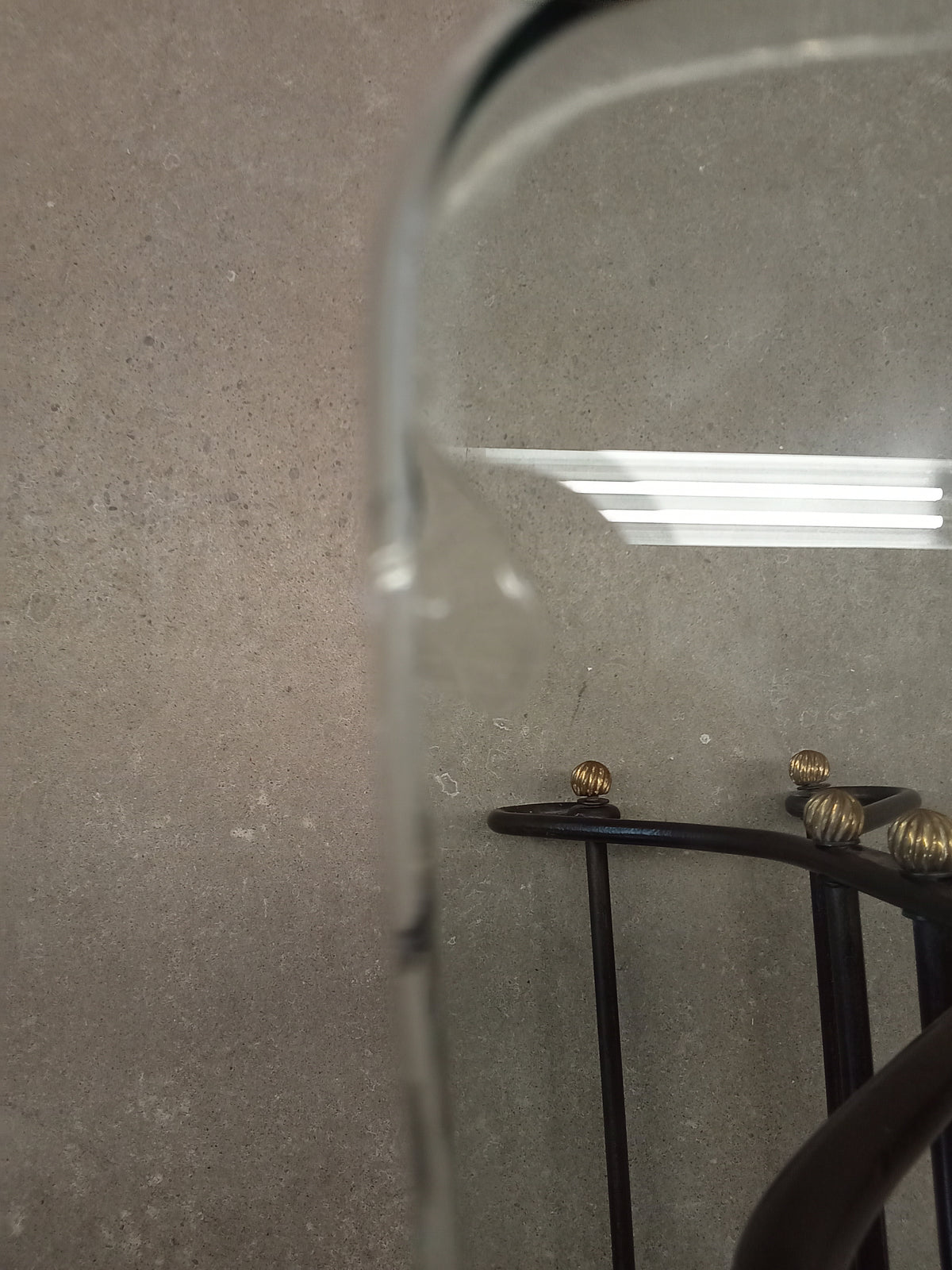 48"W Glass and Wrought Iron Console Table