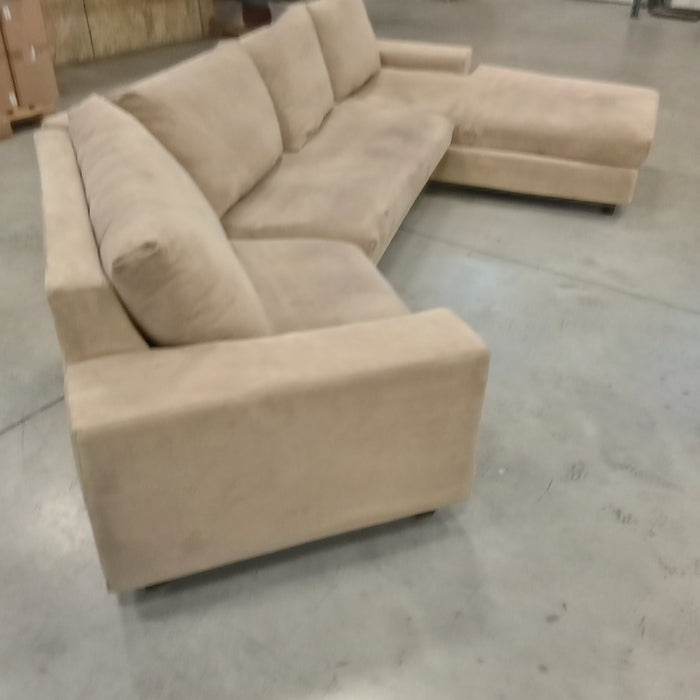 142"W 3-Piece Sectional in Beige Fabric