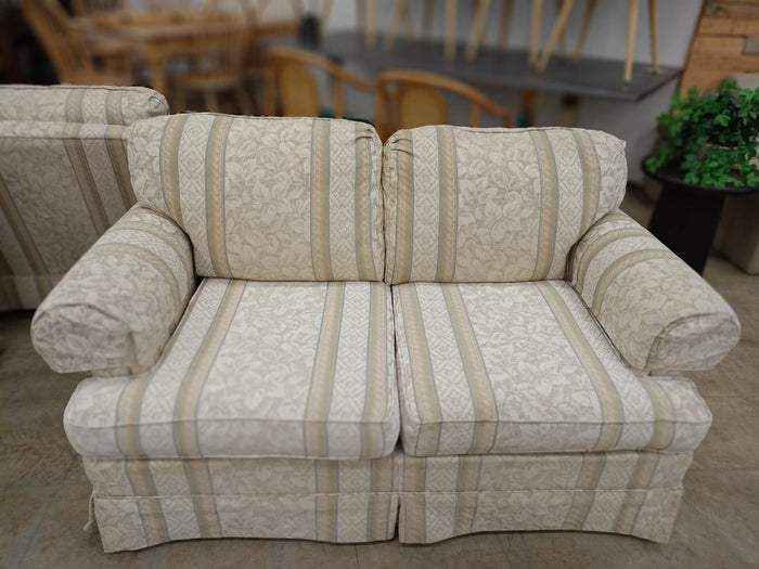 Floral Pattern Latte Colored Loveseat