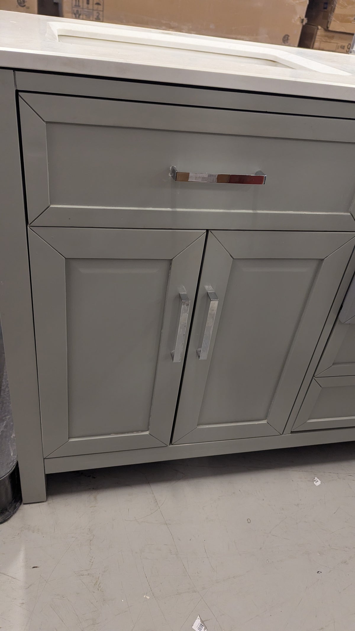 72"W Grey Vanity W/ Quartz Countertop