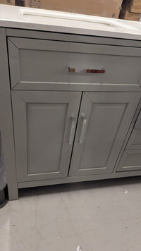 72"W Grey Vanity W/ Quartz Countertop