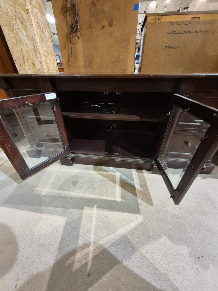 68"W TV Stand with Glass Doors and Drawers