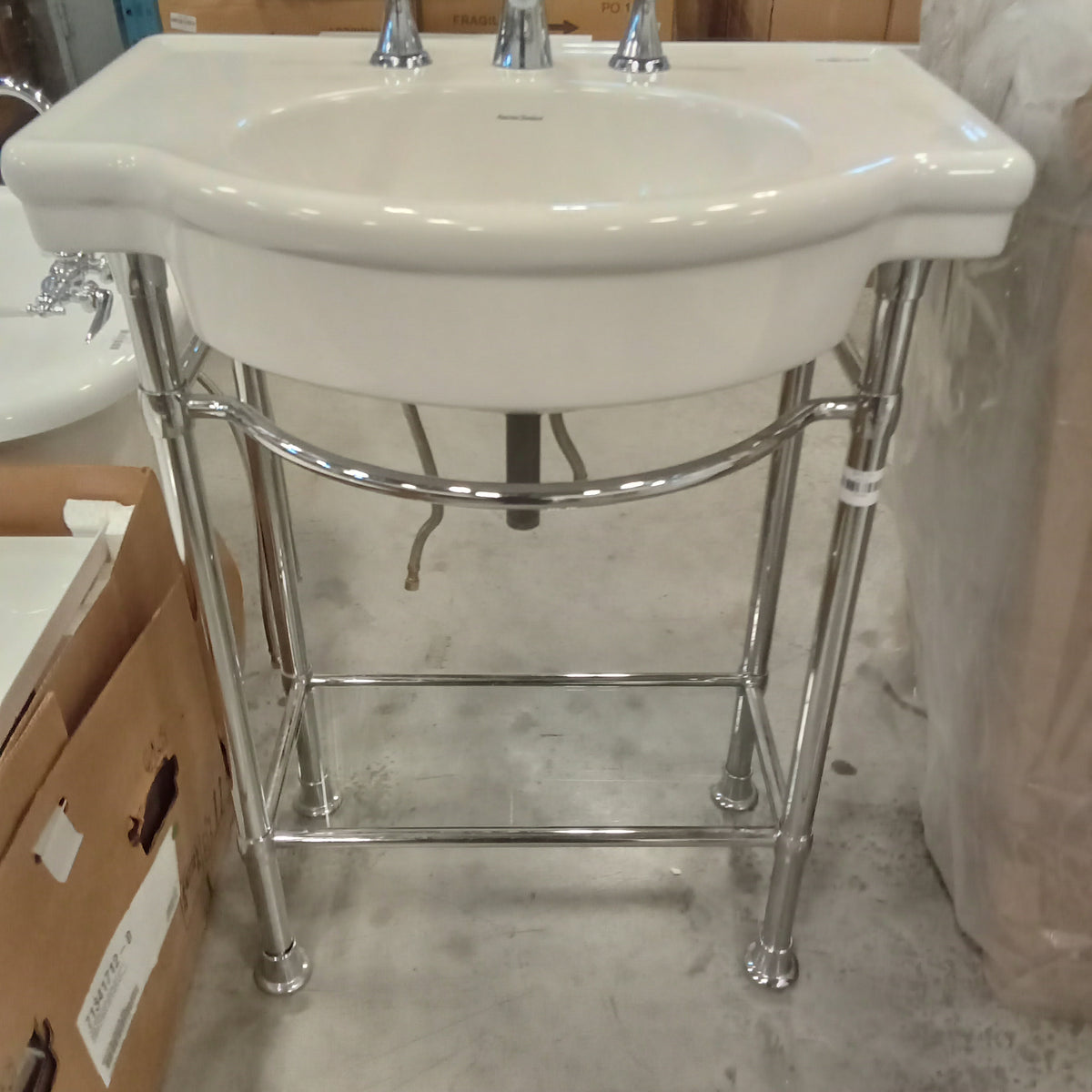 27"W Bathroom Sink on Chrome Frame