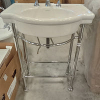 27"W Bathroom Sink on Chrome Frame