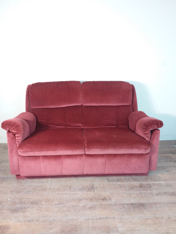 Red Fabric Dotted Loveseat