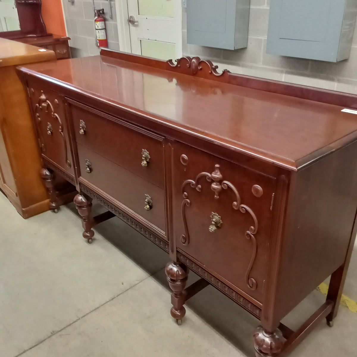 72"W Solid Wood Vintage Sideboard