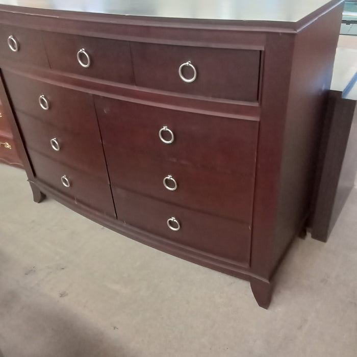 57.5"W 9-Drawer Dresser in Dark Wood