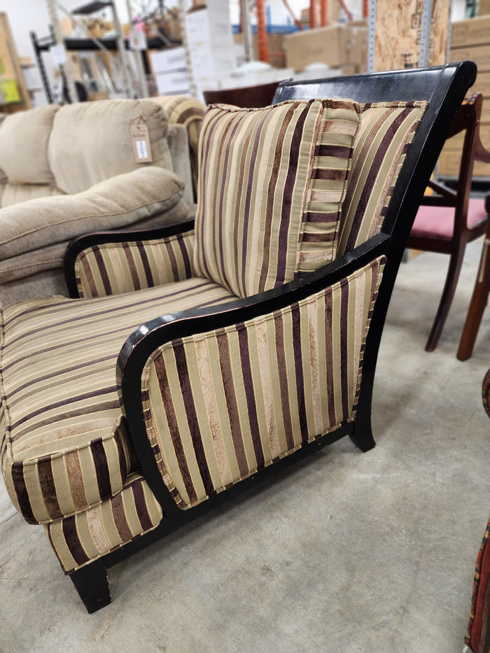 Striped Multicolor Upholstered Armchair