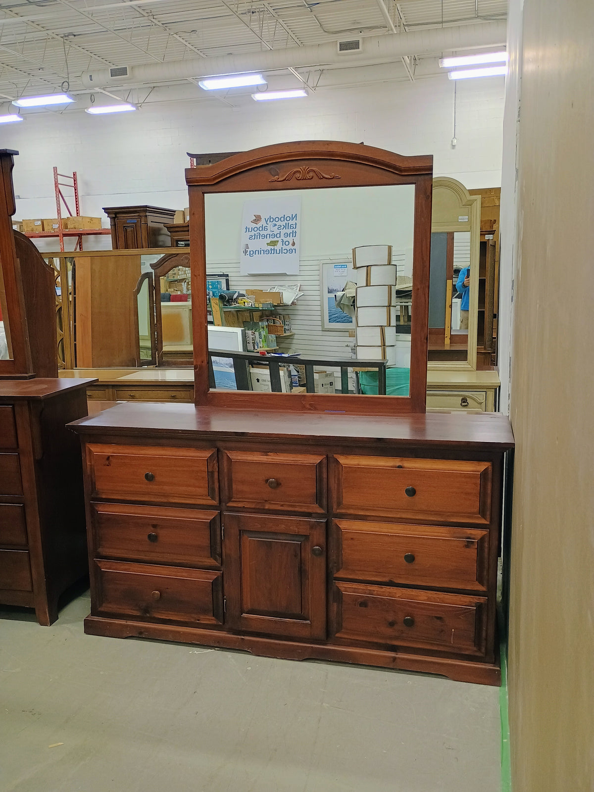 Solid Wood Dresser With Mirror