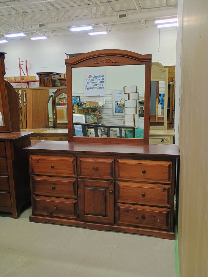 Solid Wood Dresser With Mirror
