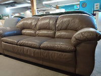 79" W Brown Leather Sofa