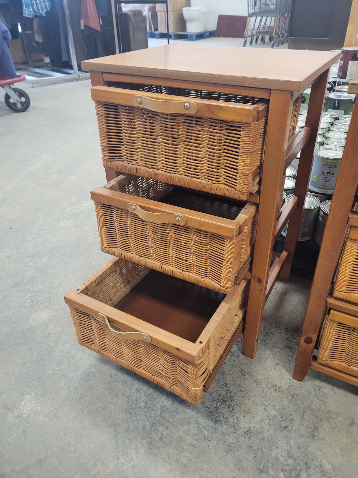 3-Drawer Wicker Basket Storage Towers