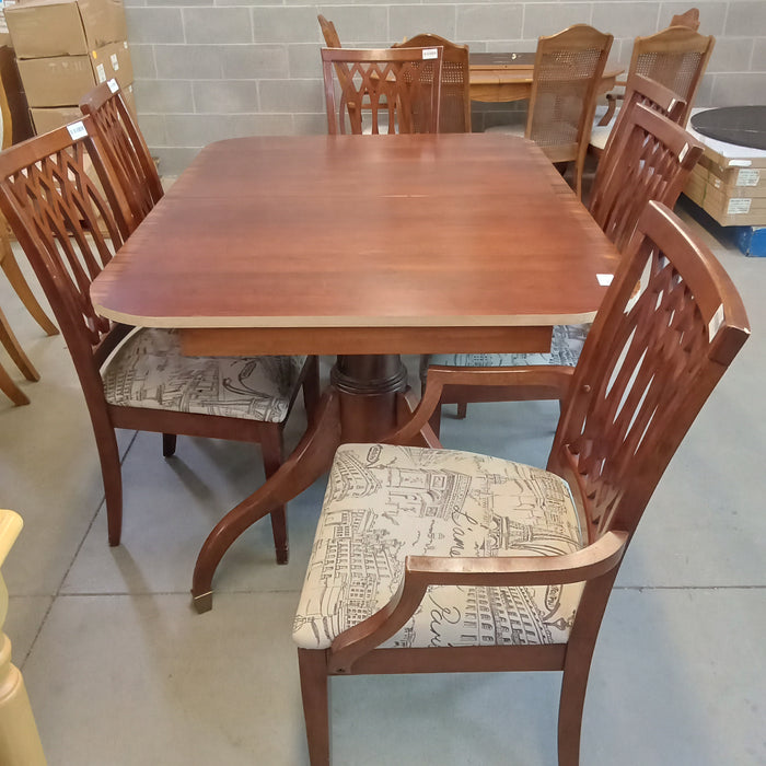 61"W Dining Set - Table with Six Chairs
