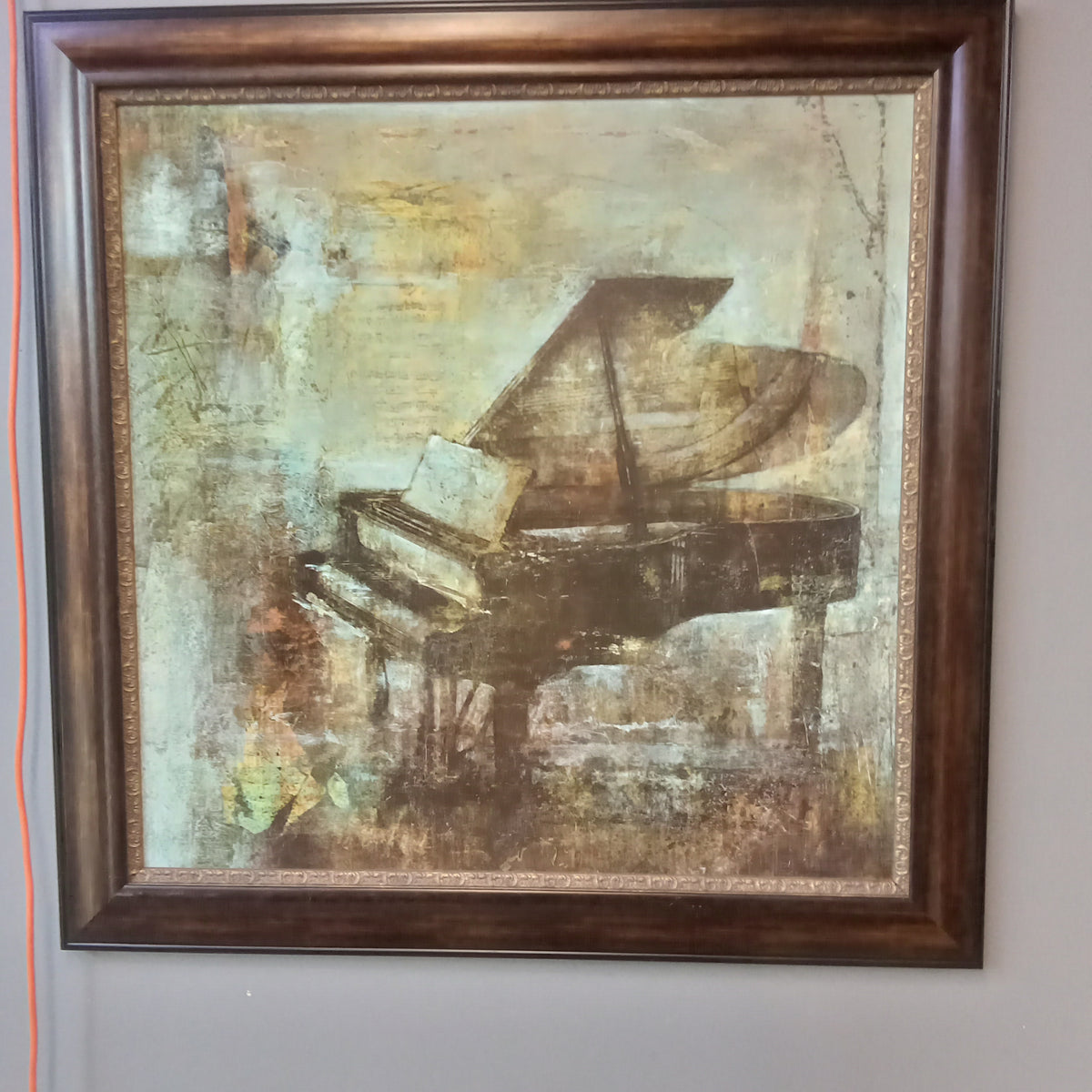 42.5"W "Grand Piano" Oil on Canvas - Framed