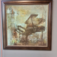 42.5"W "Grand Piano" Oil on Canvas - Framed