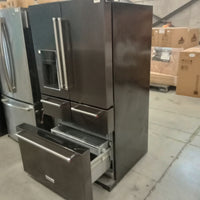 36"W French Door Fridge Freezer in Matte Black Stainless Steel