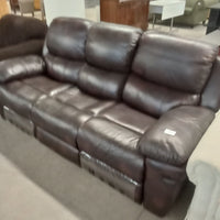 80"W Leather Recliner 3-Seat Sofa