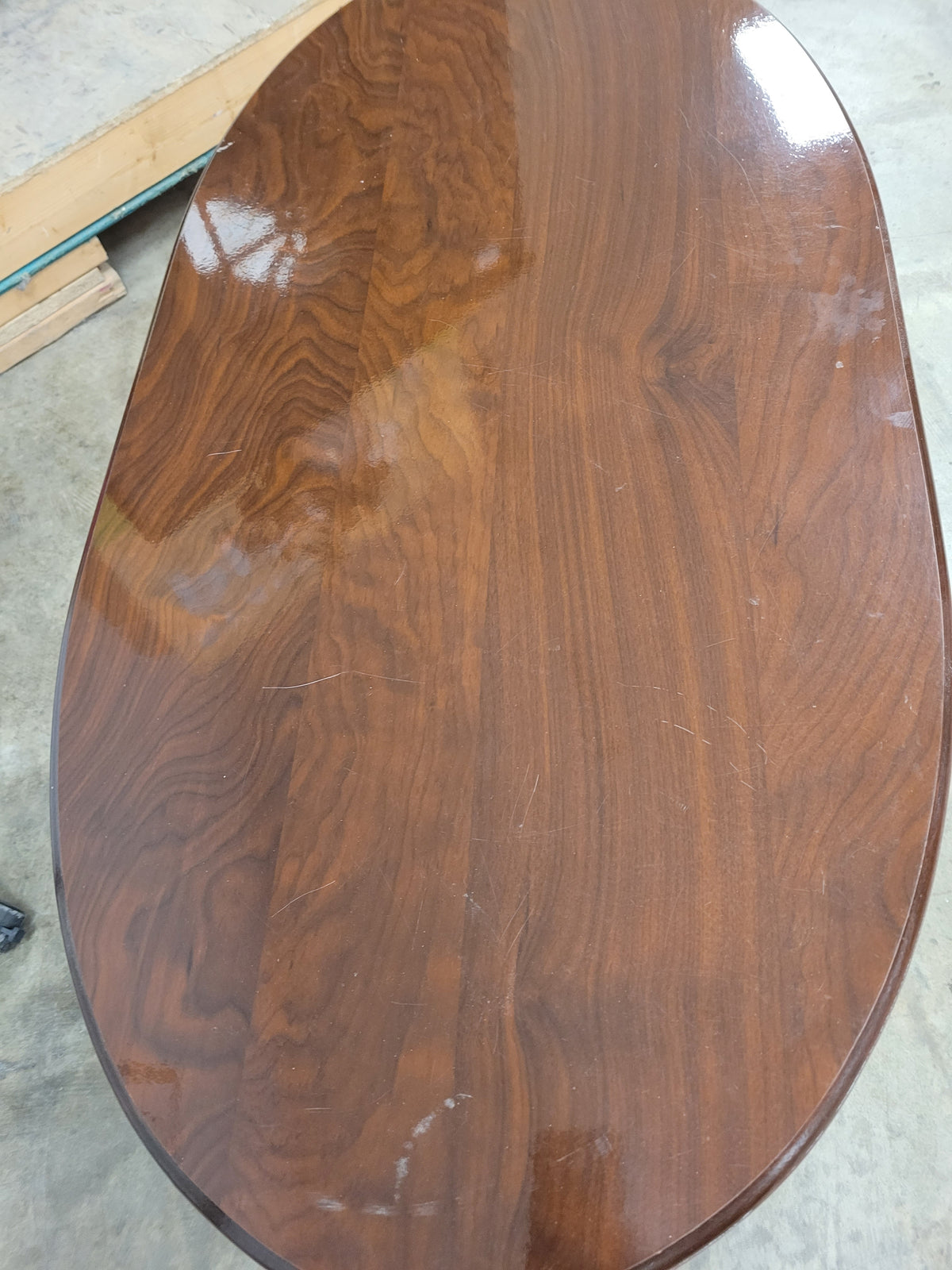 Dark Mahogany Oval Coffee Table