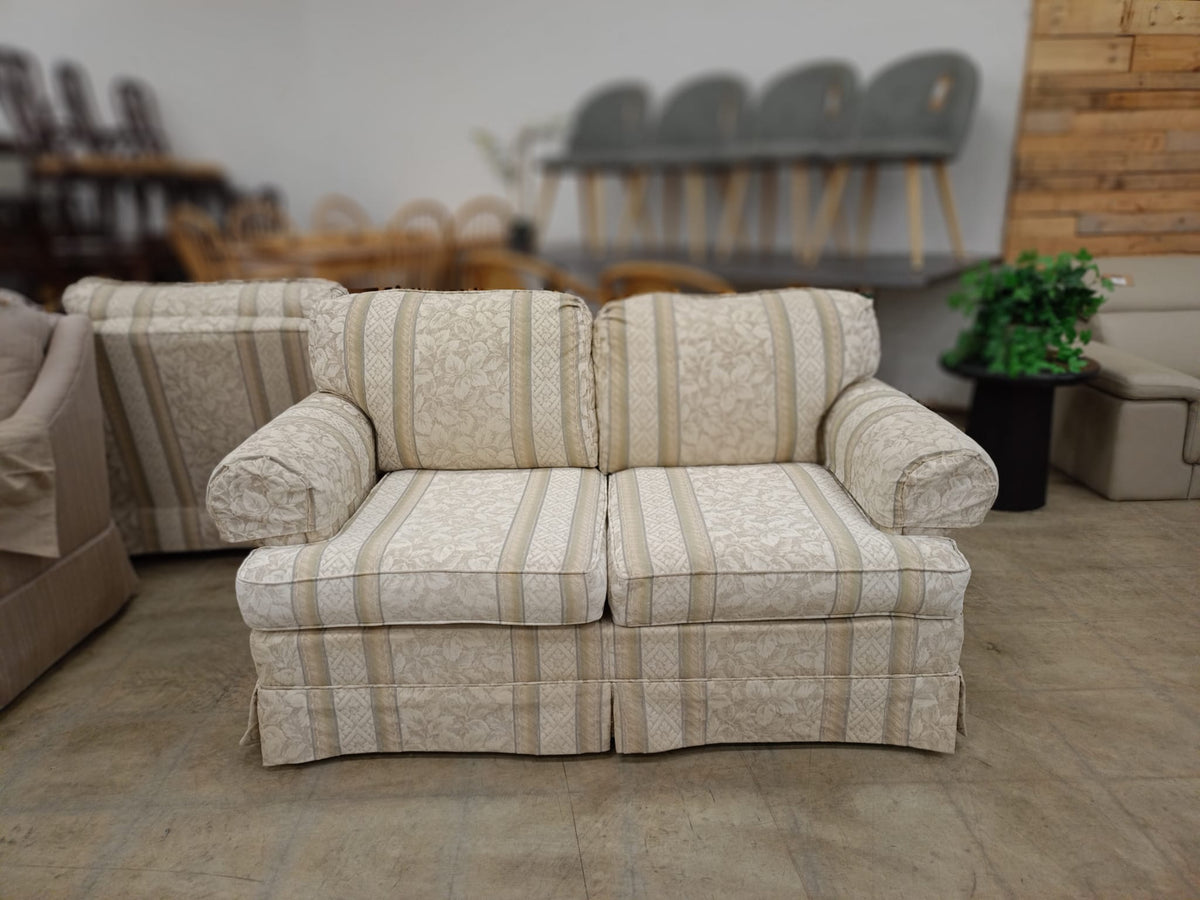 Floral Pattern Latte Colored Loveseat