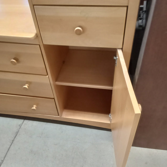 54"W 4-Drawer Dresser with Cupboard