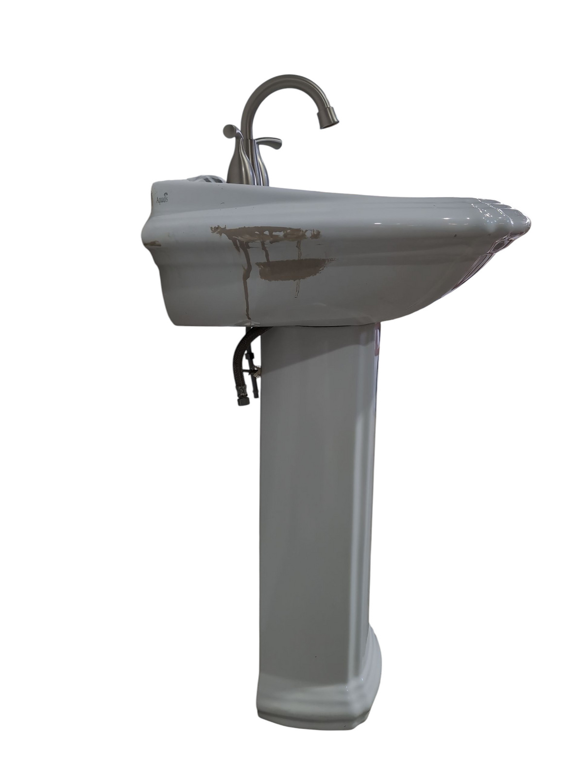 Aquadis White Pedestal Sink Set