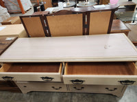 Cream & Pink Wooden 6 Drawer Dresser