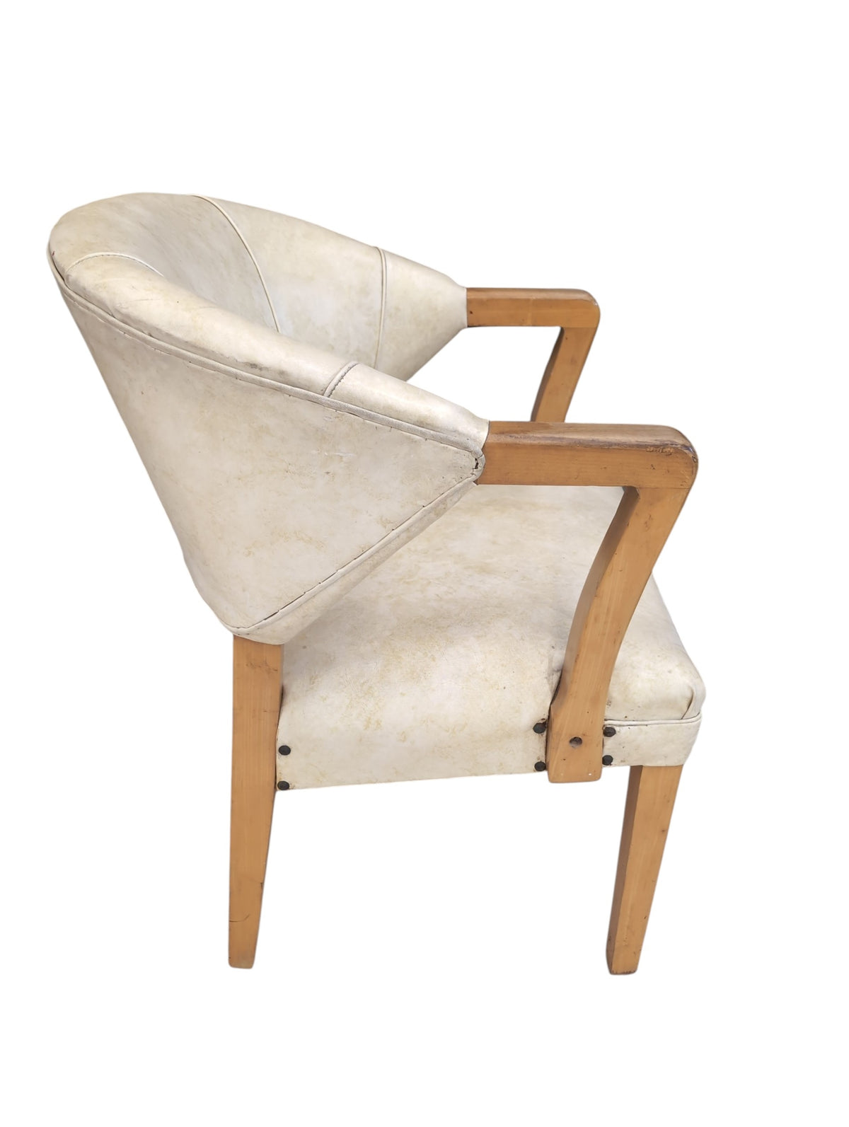 Beige Upholster Leather Armchair