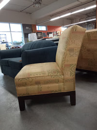 27"W Accent Chair in Gold with Embroidered Pattern