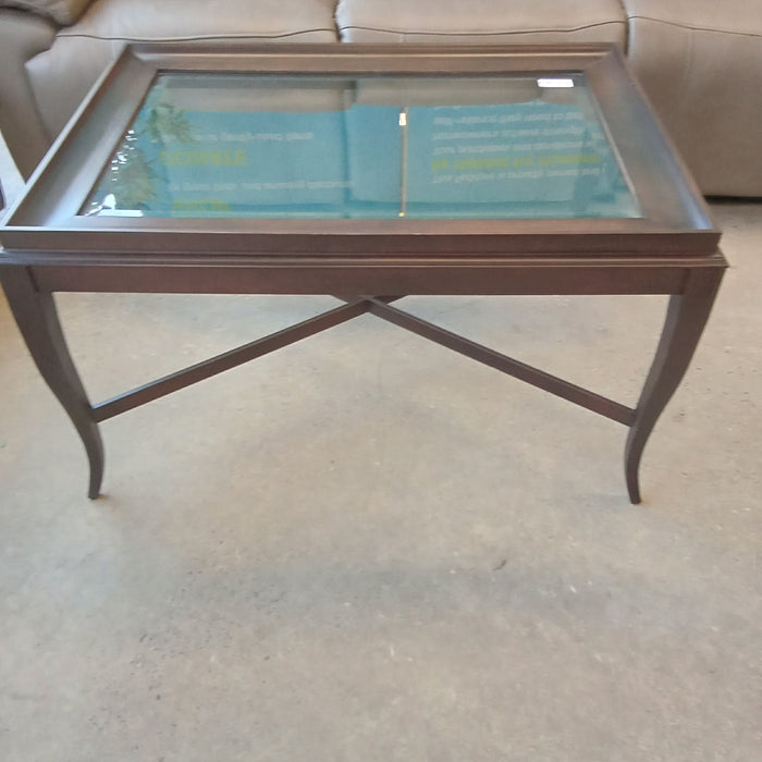 38"W Coffee Table with Glass Top