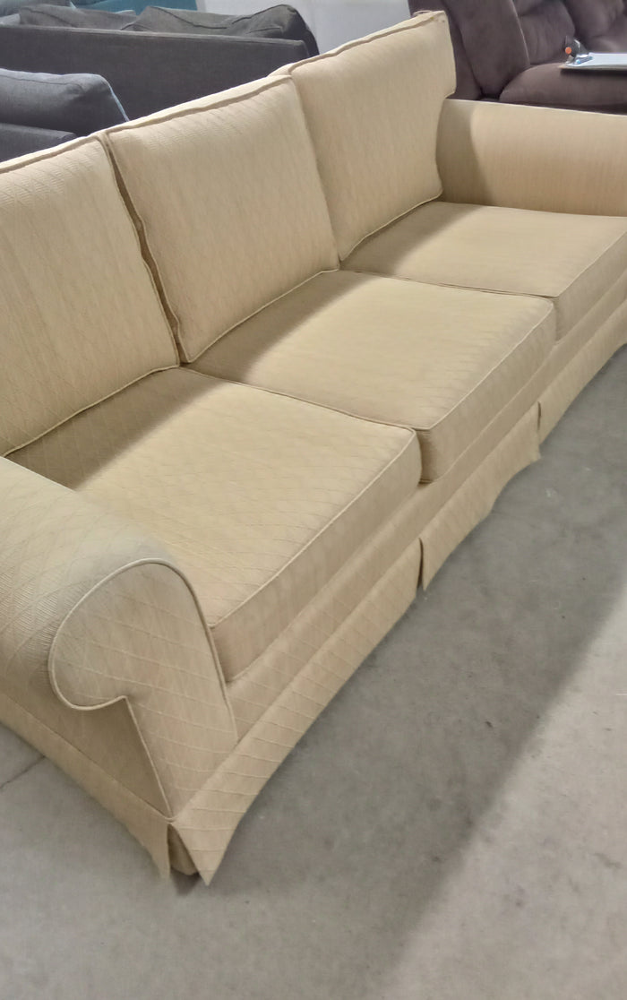 84"W Yellow Fabric 3-Seat Sofa