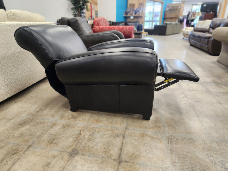 Black Faux Leather Reclining Armchair