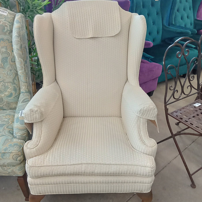 Cream Fabric Wingback Armchair