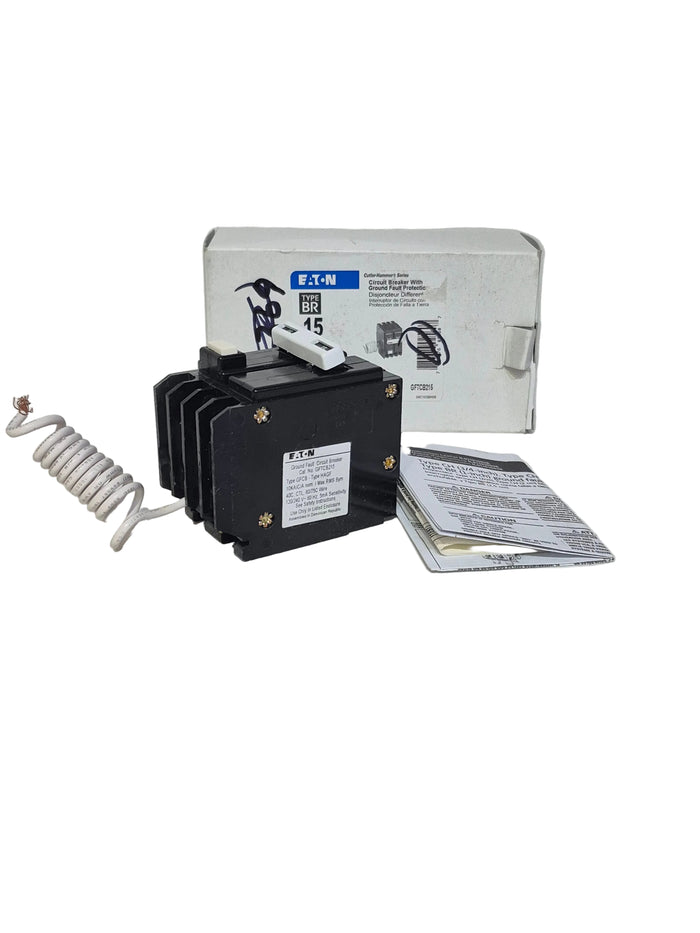 Eaton 15 Amp BR Type 2-Pole GFCI Breaker with Self-Test