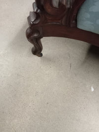 68"W Blue Fabric French Provincial Sofa