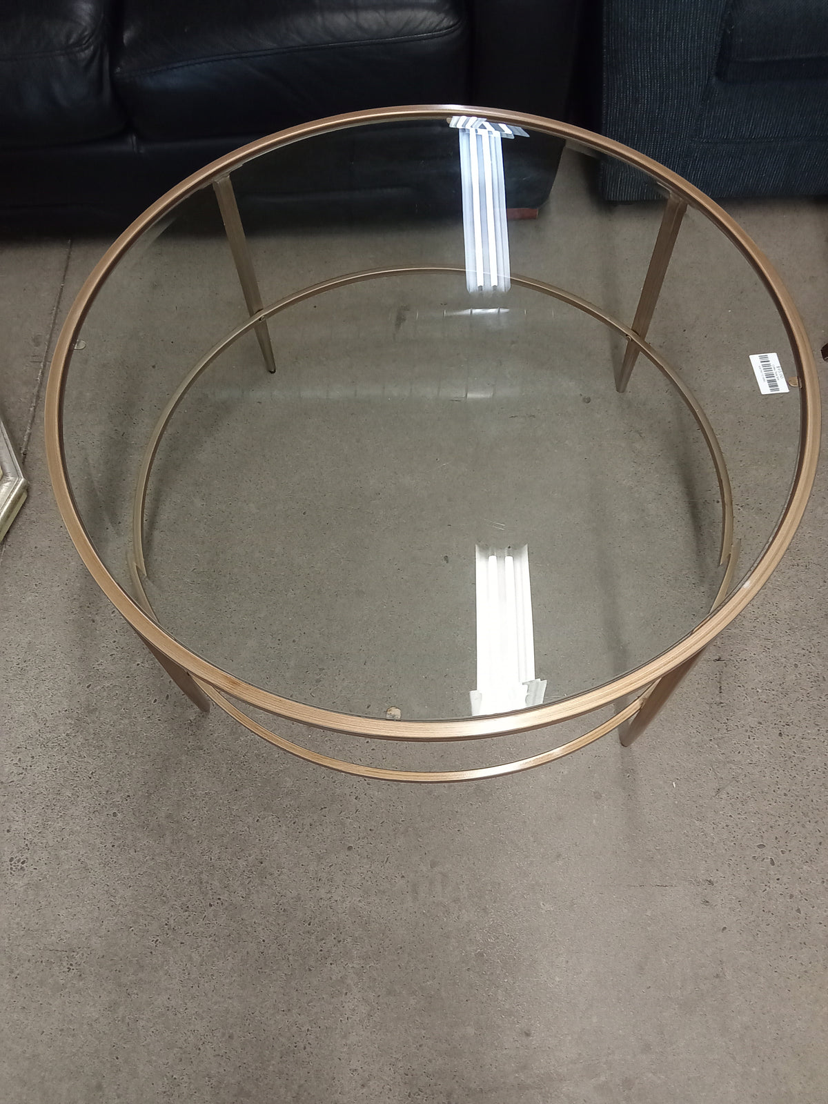 36" Diameter Round Coffee Table with Glass top