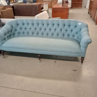 80"W Light Blue 3-Seat Sofa