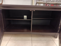 Dark Wood Media Console & Credenza