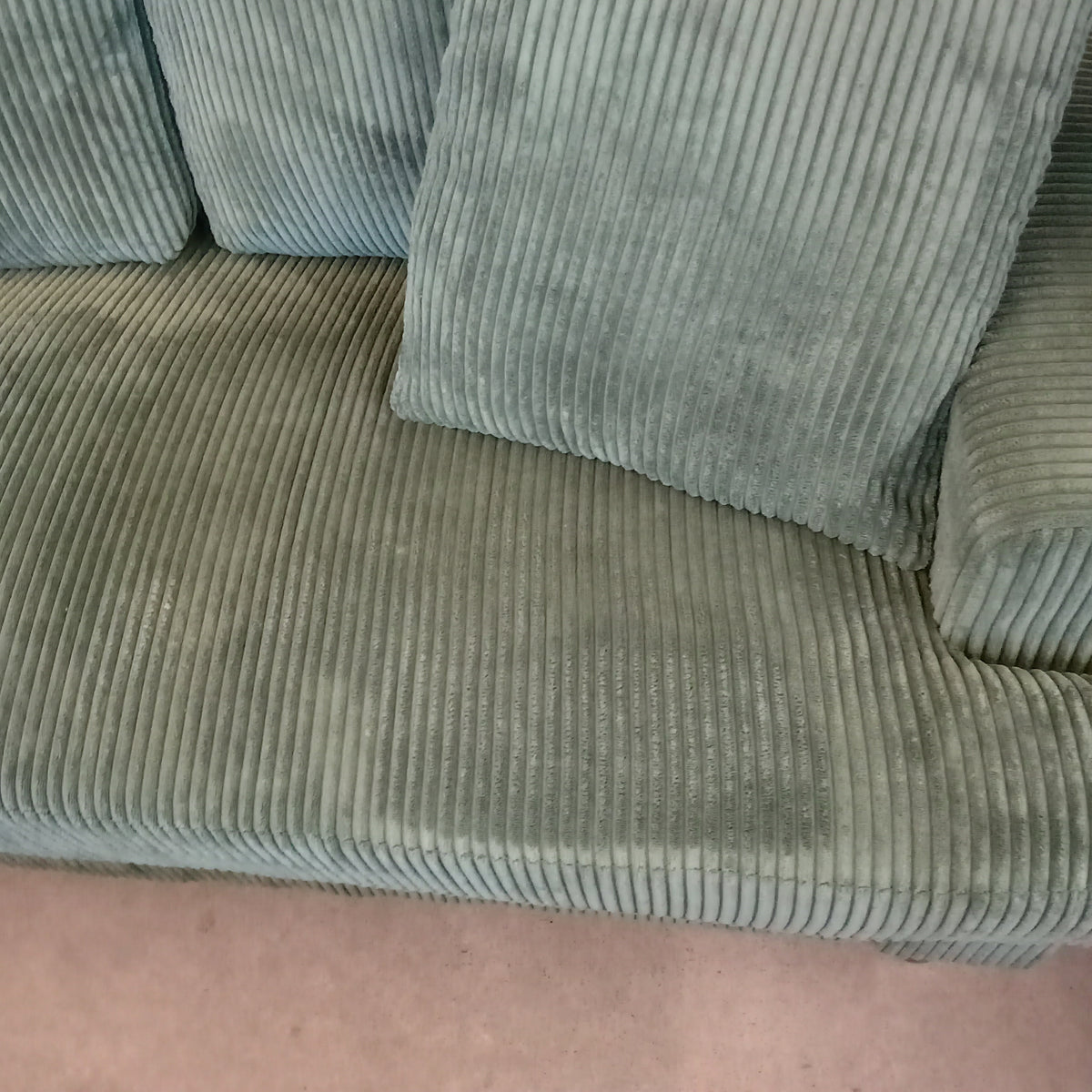 86"W Sofa in Green Corduroy