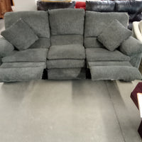 85"W 3-Seat Recliner Sofa in Gray Fabric