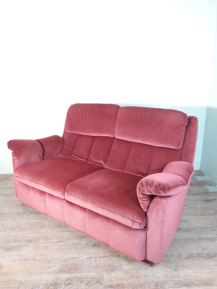 Red Fabric Dotted Loveseat