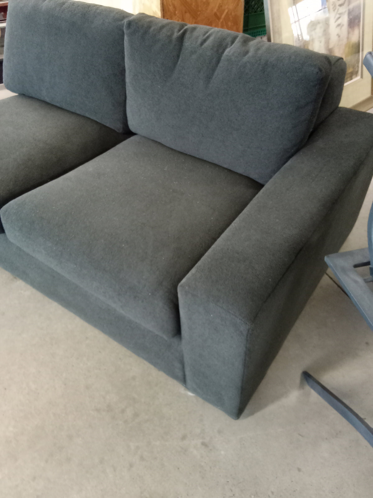 65"W Dark Gray Love Seat