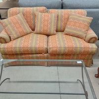 68"W Love Seat in Striped Fabric