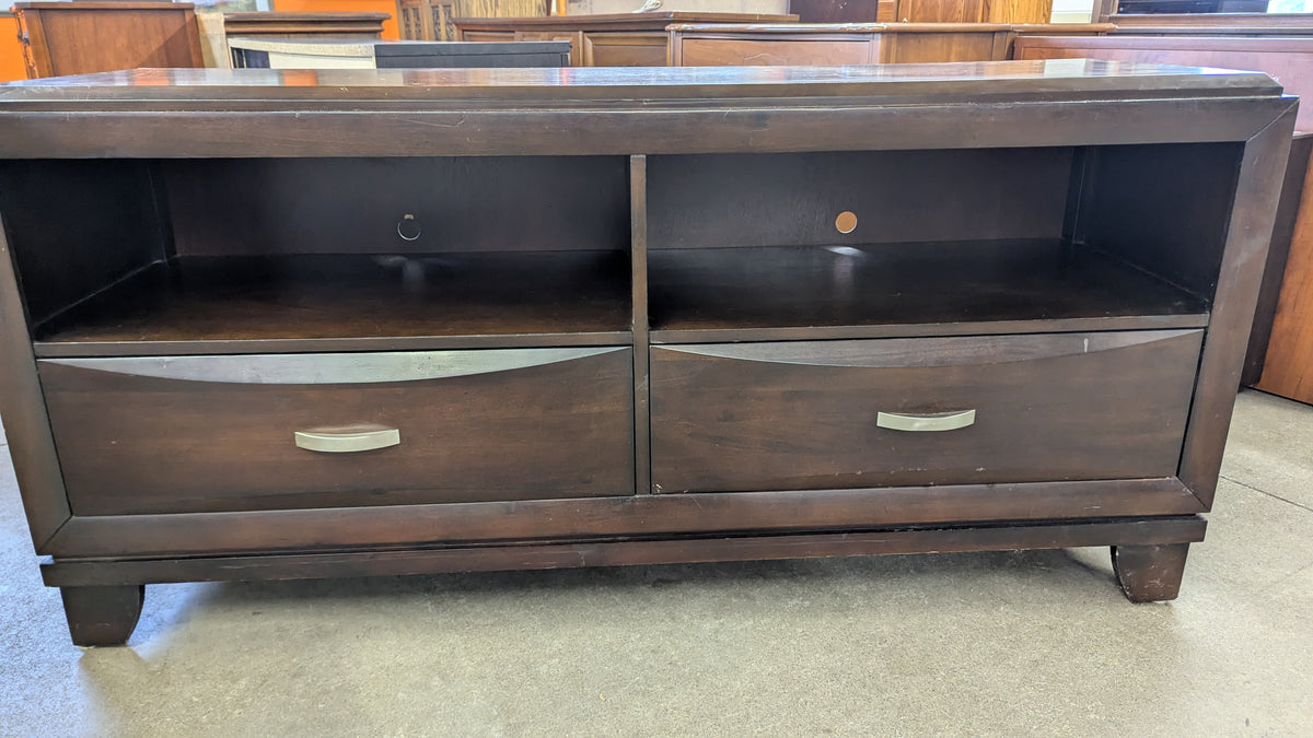 61"W Dark Chestnut TV Stand