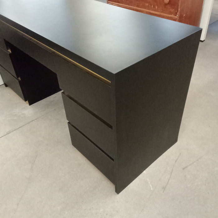 60"W Double Pedestal Desk in Black