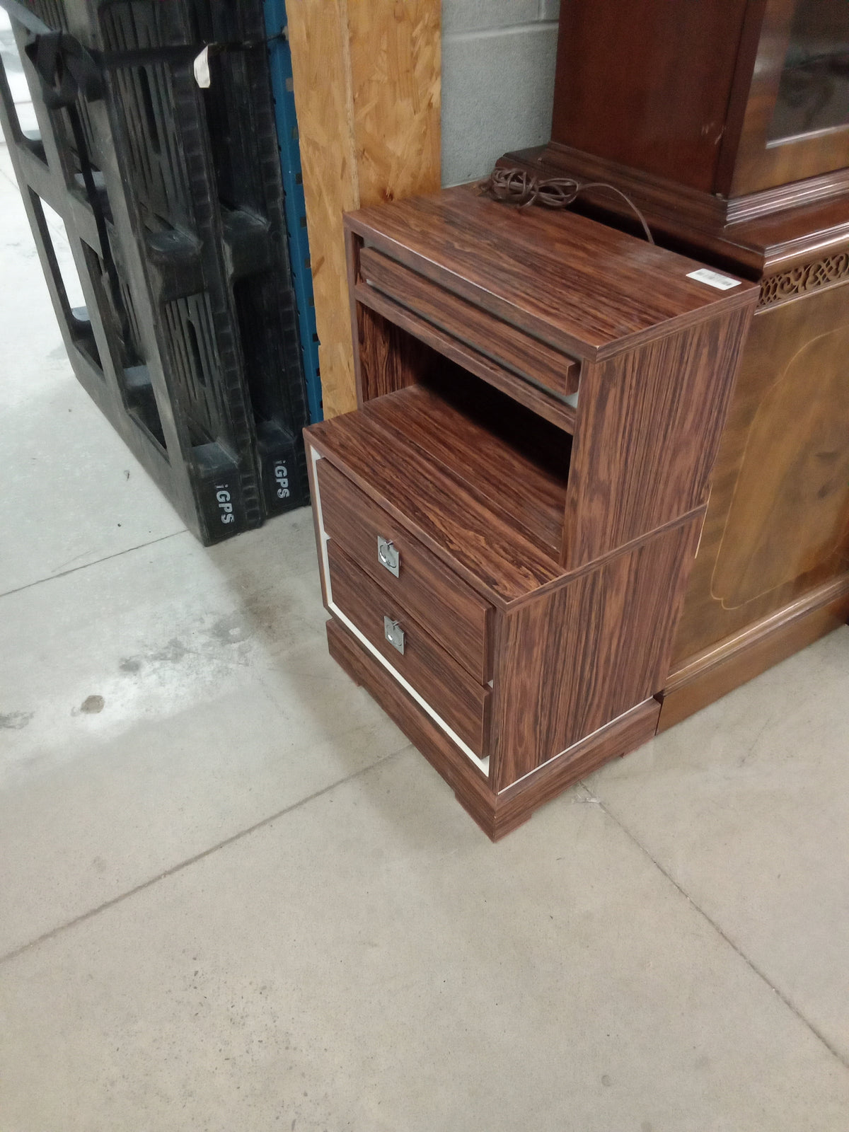 20"W Side Table with Drawers And Open Shelf